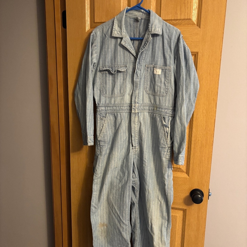 Stylish Vintage Denim Coverall Jumpsuit $95
